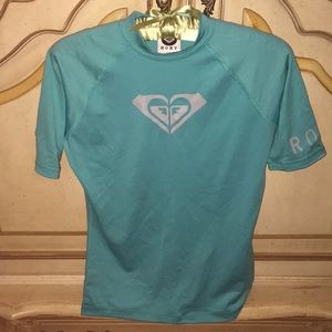 Roxy junior size turquoise sun/swim shirt size 8